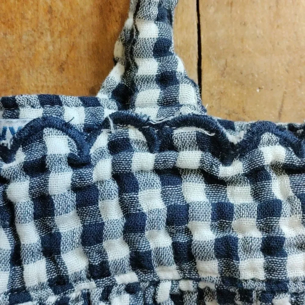 Old Navy Tank Top 2T Blue Gingham Cotton Spring Summer Boho